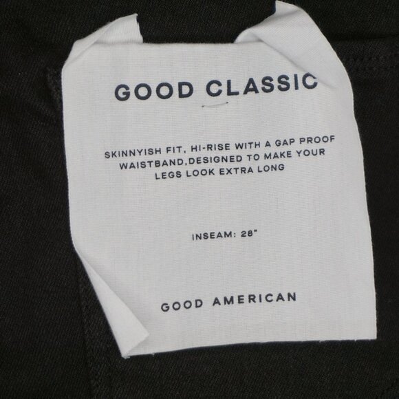 New Good American Good Classic Crossover Skinnyish Fit Jeans in Black Size 00/24 - Picture 11 of 16